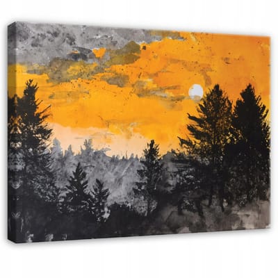 WALLARENA - Schilderij op canvas - 100x70 cm - abstract landschap met beton - Geschikt voor slaapkamer en woonkamer