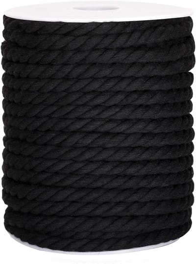 Zwarte Macramé Draad 6 mm x 30 m, Katoenen Koord voor DIY Projecten en Creatieve Cadeaus
