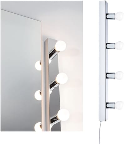 Set LED-spiegellamp Regula II Inclusief fluorescentielampen 4-vlammig E14 2700K 4x470lm 230V 4x4,5W dimbaar Chroom, Opaal
