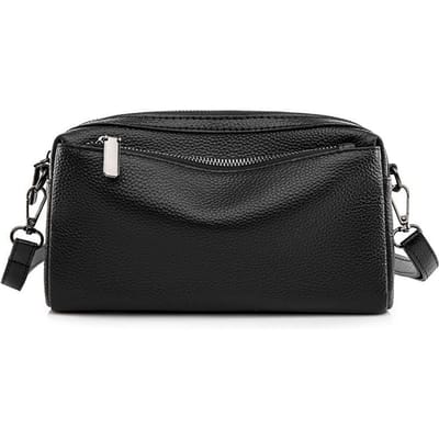 Dames Tas van Echt Leer Nieuwe Schoudertas van Koeienhuid Casual Veelzijdige Crossbody Tas Dames Zacht Leer Moedertas black