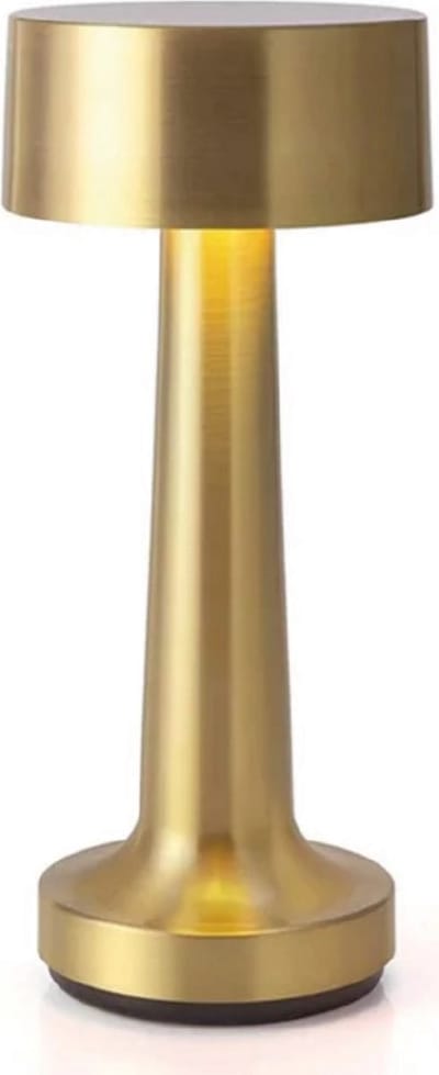 Luxus Europe - Tafellamp Touch Sara Goud - Draadloze LED Tafellamp Binnen - USB-C Oplaadbaar - Touchbediening - Dimbaar - 3 Lichtkleuren