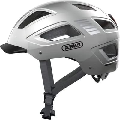 Fietshelm ABUS HYBAN 2.0 signal silver M - 52-58 cm - zilver - Geschikt voor gebruik op elektrische fietsen - stadsfietsen - 400 g