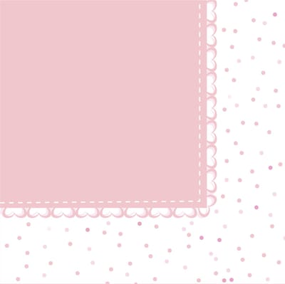BIGIEMME SRL - 20 papieren servetten met roze harten 33 x 33 cm