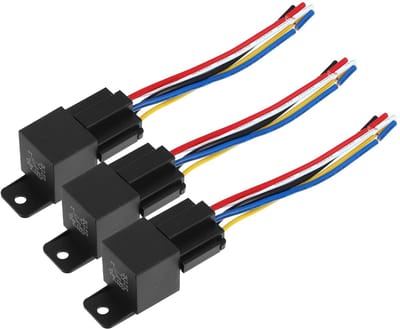Allecto - 3 Stuks 36V Relais - Auto Relais met Kabelboom - Waterdicht en Duurzaam - 5 Pins - Geschikt voor Diverse Toepassingen - 5 Draden