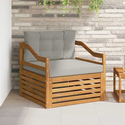 vidaXL - Buitensofa - Naturel - en - lichtgrijs