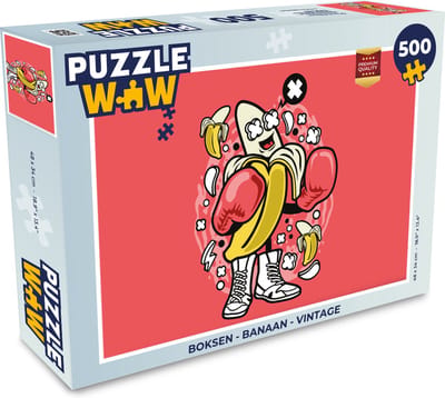 Puzzel Boksen - Banaan - Vintage - Legpuzzel - Puzzel 500 stukjes
