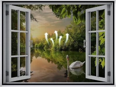 Insektengaas Raam Zwart Groot Formaat Eenvoudige Montage Zonder Boren 70x165cm
