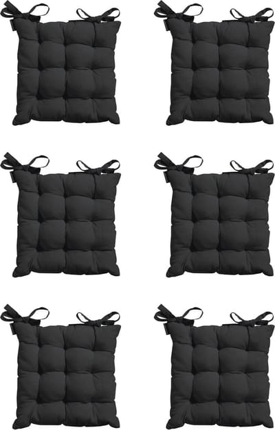 Madison - Zitkussen - Universeel - 6 stuks - 46 x 46 cm - Zwart - Tuin