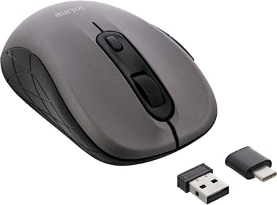 InLine® Muis 3-in-1, Bluetooth + 2x 2,4GHz radio, 5 knoppen, optisch,grijs/zwart
