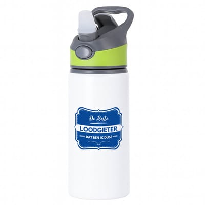 Hacebo® - De beste loodgieter waterfles met rietje groen - Loodgieter - loodgieters - werk - afscheidscadeau - verjaardagscadeau - kado - water fles - 650ML
