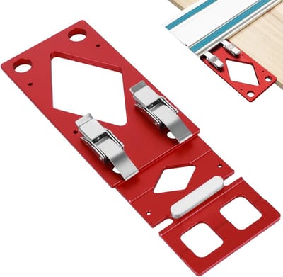 CNC-gefreesde 90° hoekaanslag van aluminiumlegering – nauwkeurige hoeksnede voor houtbewerking, doe-het-zelfprojecten en precisiegeleiding, rood