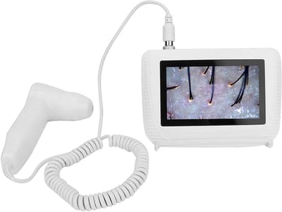 Haaranalyse apparaat voor hoofdhuiddiagnose, 5 Inch oplaadbaar, olie- en vochtmeting, pigmenttester en haarfolikelmonitor, 100-240V (EU Plug)