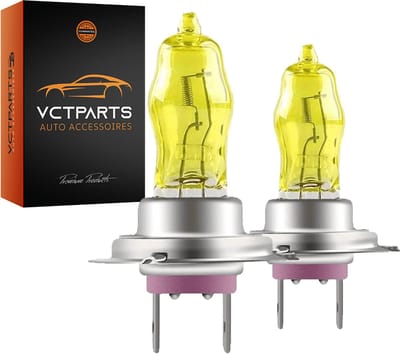 VCTparts® H7 Halogeen Koplampen Dimlicht 3000K Geel Licht (set 2 stuks)