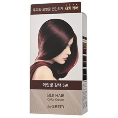 The Saem - Silk Hair Color Cream Gray Hair Cover - 5 Colors #5W Wine Brown