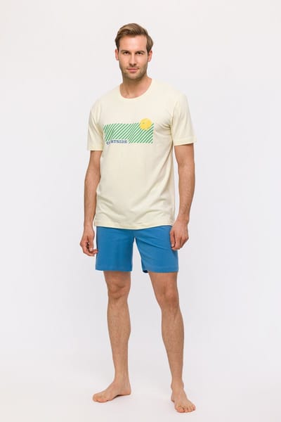 Woody pyjama jongens - geel - tennis - 241-12-QPA-Z/131 - maat 176