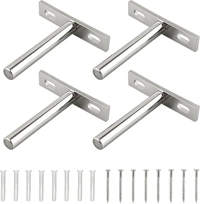 Verstevig je wanddecoratie met 4 sterke zwevende plankensteunen, onzichtbaar en eenvoudig te monteren voor meubels en kasten