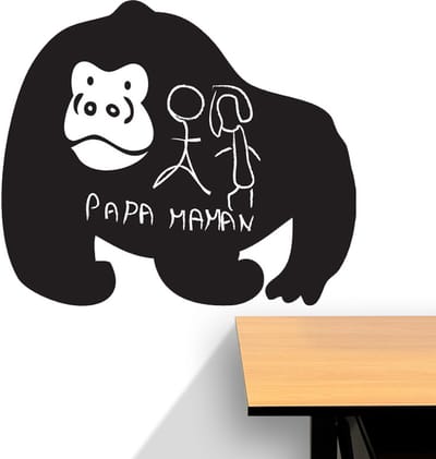 Schoolbordsticker - uitwisbare zelfklevende muurstickers - GORILLA - 30x35cm