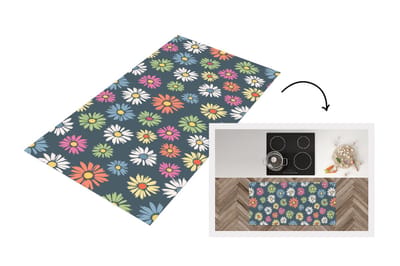 Keukenloper - Loper keuken - Regenboog - Design - Bloemen - Flora - 120x60 cm - Keukenloper vinyl