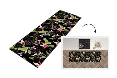 Keukenloper - Loper keuken - Jungle - Vogel - Patronen - 150x50 cm - Keukenloper vinyl