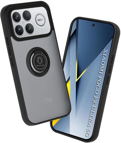 Hoesje geschikt voor Xiaomi Poco F8 Ultra - Techsuit Glinth Back Cover met ring en magneet - Zwart