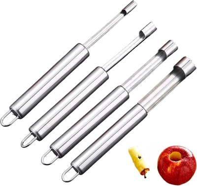 Set van 4 appelpitters en snijders van roestvrij staal voor het eenvoudig verwijderen van appelzaden en -kernen