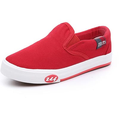 Nieuwe Kinderschoenen Canvas Schoenen Kindersportschoenen Jongens en Meisjes Studentenschoenen Instapsneakers 37 red