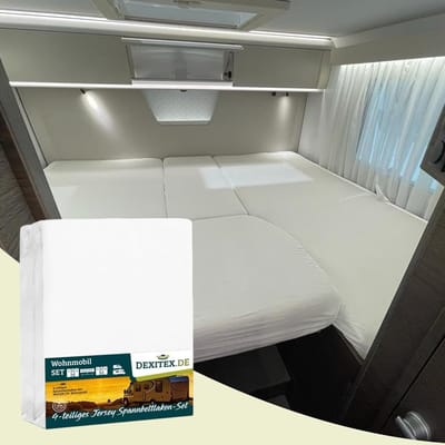 Dexitex 1 x Hoeslaken Wit / 4 delige set-Geschikt voor Camper lengtebedden of enkele bedden
