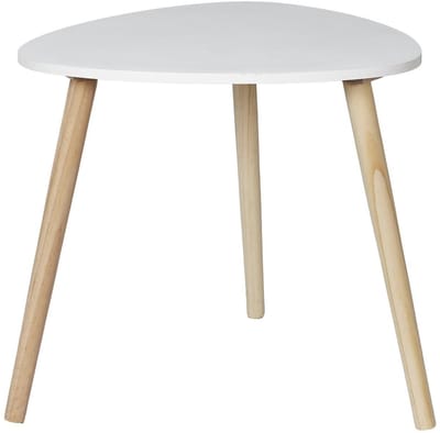Home deco factory Bijzettafel Shelly - hout - wit - D48 x H46 cm