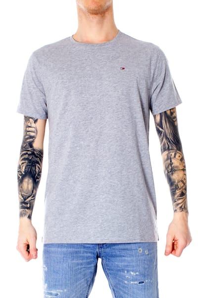 Tommy Jeans Tee SS Flag Slim Fit Shirt Grijs