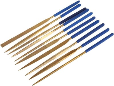 Mini Diamant Vijlen - Naaldvijl Set - Metaal Bewerken - Titanium Gecoat - 12.7 cm Lengte