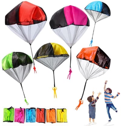 JHUBERS- Parachutespeelgoed 6 Stuks - Vliegend Speelgoed - Buiten Speelgoed - Geschenken - Kinderspeelgoed - Eenvoudig te Bedienen