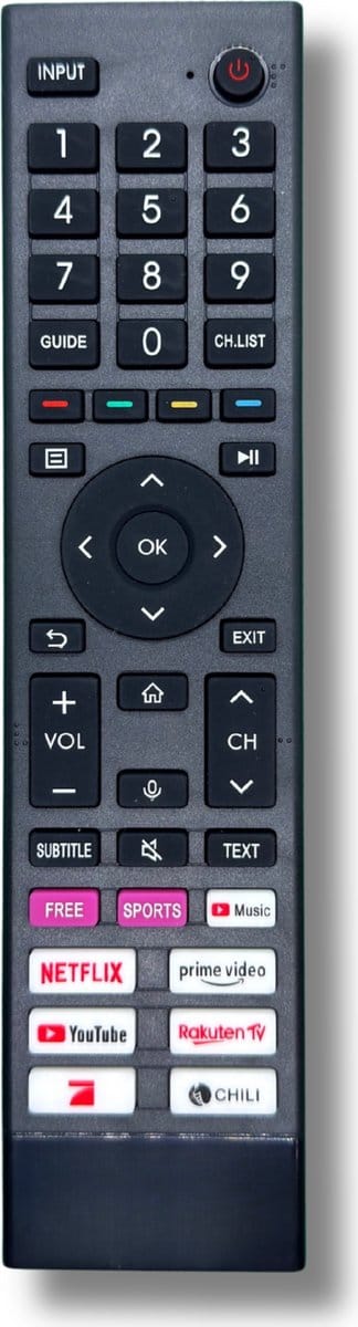 Universele afstandsbediening geschikt voor Hisense TV - ERF3180H / ERF3A80 / ERF3B80H / ERF3C80H / ERF3D80H / ERF3I80H