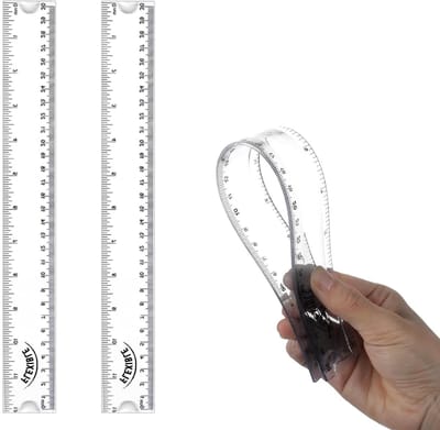 Flexibele liniaal 30 cm - transparant plastic - buigzaam en zacht - ideaal voor school en kantoor - ShopVlot