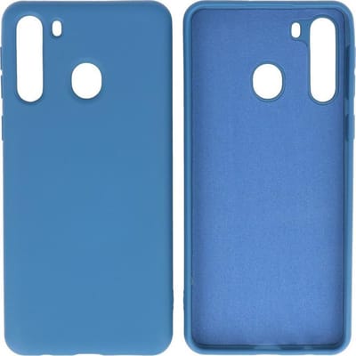 Hoesje Geschikt voor Samsung Galaxy A21 - Fashion Telefoonhoesje Backcover - Siliconen Hoesje - Navy