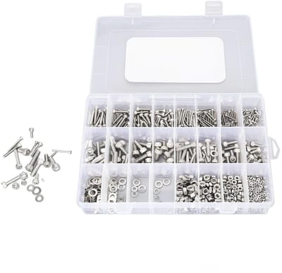 Schroeven Set - Bevestigingsmateriaal Assortiment - Reparaties Uitvoeren - Roestvrij Staal 304 - 880 Delen - Zilverkleurig