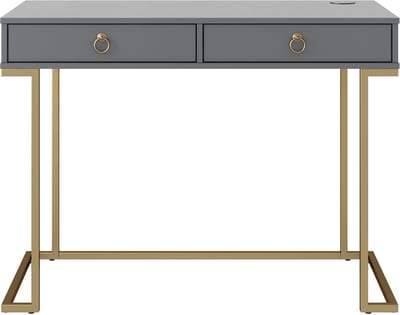 Camila-Schrijftafel - 2-Laden - Grafietgrijs