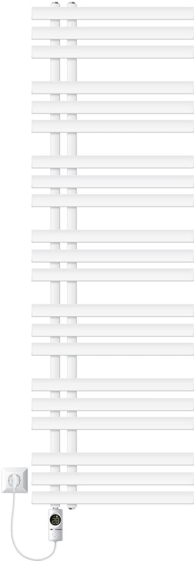 Badkamer radiator middenaansluiting 500x1600 mm wit met verwarmingselement 1200W LuxeBath