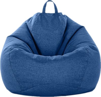Zitzakhoes - Luie bank - Ontspannen Zitten - Handvat voor verplaatsing - 80x90 cm - Donkerblauw