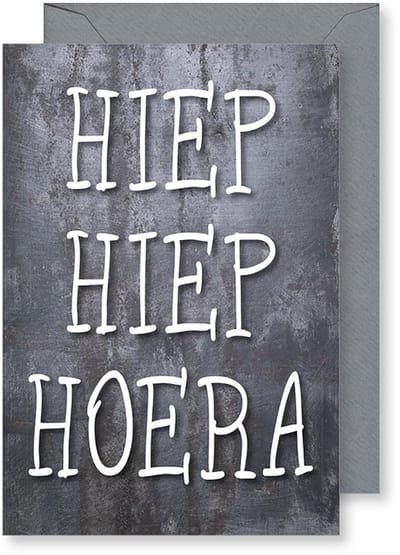 6 Wenskaarten met gekleurde envelop - MGPcards - Hiep Hiep Hoera - 11,5 x 17 cm