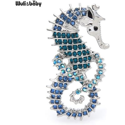 Wuli & Baby Nieuwe zeepaardjesbroche, cadeau voor dames, klassieke sieraden, accessoires, verkrijgbaar in 4 kleuren. white
