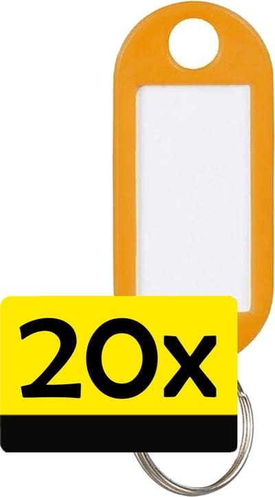 Sleutellabels Label Sleutel Sleutelhanger Gekleurde Bagagelabel Sleutelhanger Reislabel - Oranje - 20 Stuks