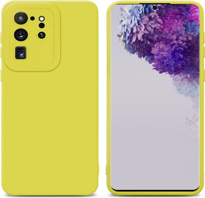 Cadorabo Hoesje geschikt voor Samsung Galaxy S20 ULTRA in FLUID GEEL - Beschermhoes gemaakt van flexibel TPU silicone Cover Fluid Case