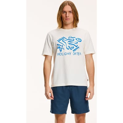Shiwi Holiday Often T-shirt Jet Stream White Size: S | Printed T-Shirts Outlet | Heren | Wit