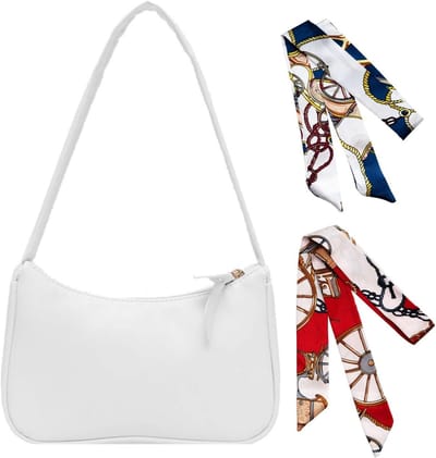 Dames Schoudertas in Wit, Kleine Handtas voor Feesten en Verzamelen, Stijlvolle Accessoires voor Elke Gelegenheid