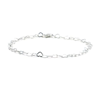 Heaven Eleven - Dames - armband - fijn - 925 - zilver - hartjes - verstelbaar