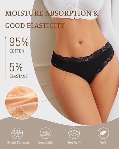 Katoenen Braziliaanse Damesslips - Zacht en Sexy Ondergoed - Multipack van 5 Stuks