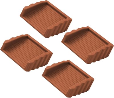Deurstoppers Rubber - Deurwiggen Set - Deur Stabiliseren - Dubbele Winddichte Functie - 4 stuks - Koffie Kleur