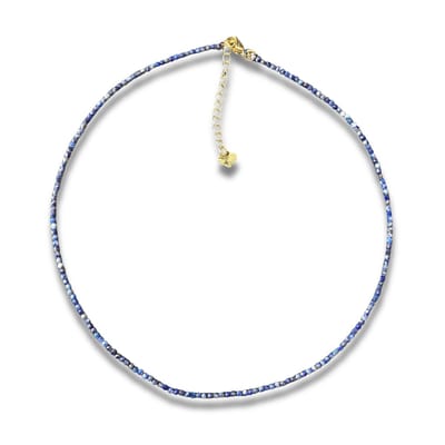 Collier - lapis lazuli - goudkleurig verlengkettinkje - natuursteen 2 mm 40 cm - met 4 cm verlenging