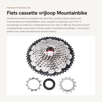 Dailygoods- Fiets Cassette 100% Gloednieuw - Vrijloop - Chroom-Molybdeenstaal - 8/9/10/11/12 Snelheid - Opties 9S/10S/11S/12S - Inclusief 3 Accessoires - Vliegwiel