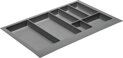 Famanu – Bestekbak lade-inzet kunststof antraciet 740 x 472 mm ruime lade-organizer voor keukenkast